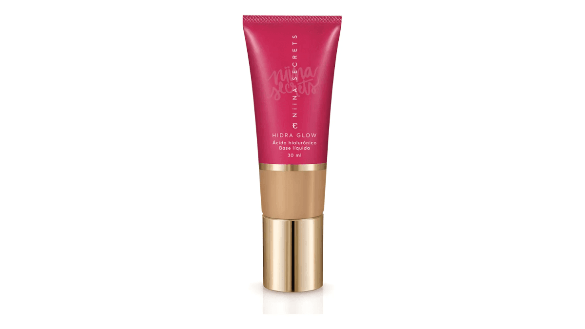 Base Líquida Niina Secrets Eudora Hidra Glow 30ml: Maquilhagem com Ácido Hialurônico e Acabamento Glow | Skincare Dicas