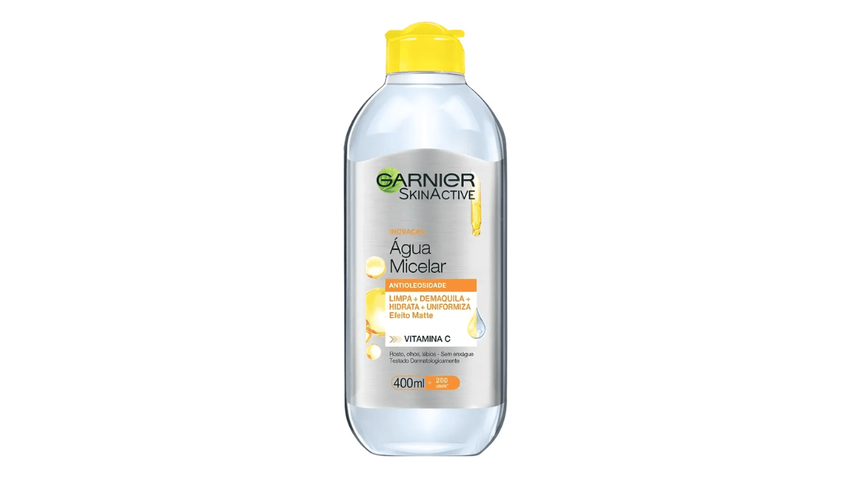 Água Micelar: A Tecnologia Inteligente que Limpa, Demaquila e Trata sem Agredir 3 Água Micelar Garnier SkinActive Tudo em 1 para limpeza facial e remoção de maquiagem em peles sensíveis - Skincare Dicas