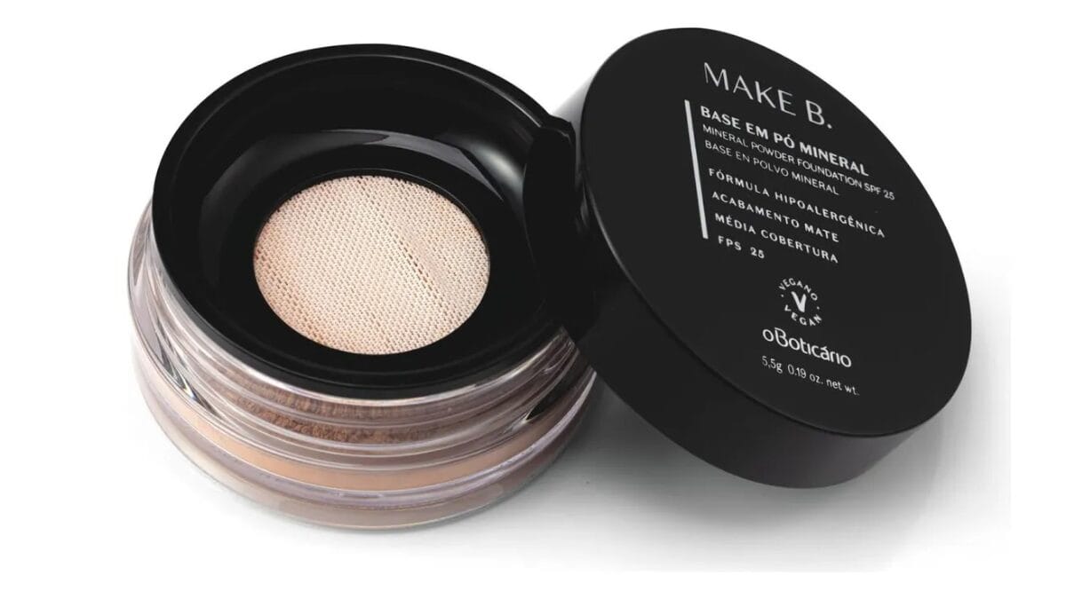 Base em Pó Mineral Make B. O Boticário Cor 40: Maquilhagem com Proteção e Acabamento Natural | Skincare Dicas