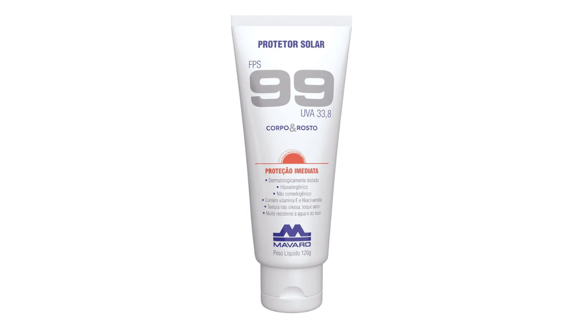 Rotina de skincare: como montar a sua do zero, passo a passo 6 Protetor solar Mavaro Solar Protecao Solar 99FPS em creme