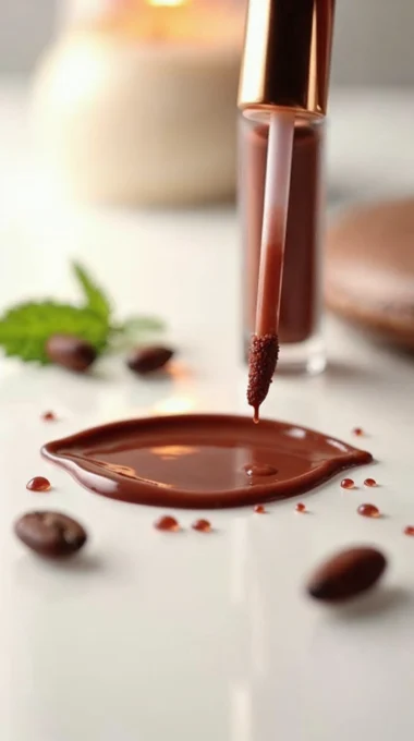 Brilho de chocolate que hidrata seus lábios