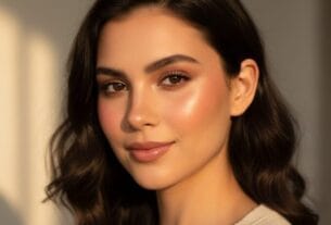 mulher jovem brasileira com maquiagem natural do dia a dia olhando para a câmera sorrindo