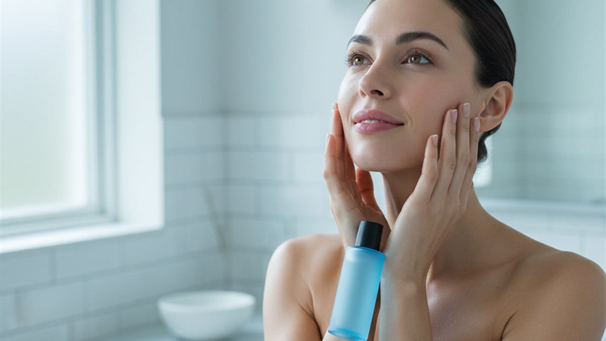 Principia GL-02: review honesto do gel de limpeza que promete limpeza profunda sem agredir a pele 2 Mulher com pele limpa e radiante apos lavar o rosto com gel de limpeza de pH equilibrado
